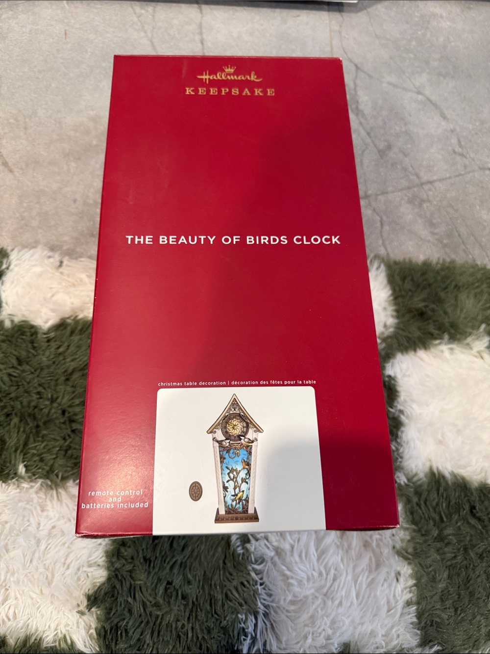 Hallmark Keepsake Red Decorative Bird Clock Box